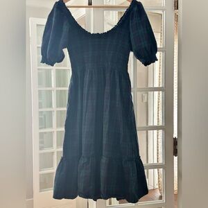 Hill House Blackwatch tartan flannel Louisa dress